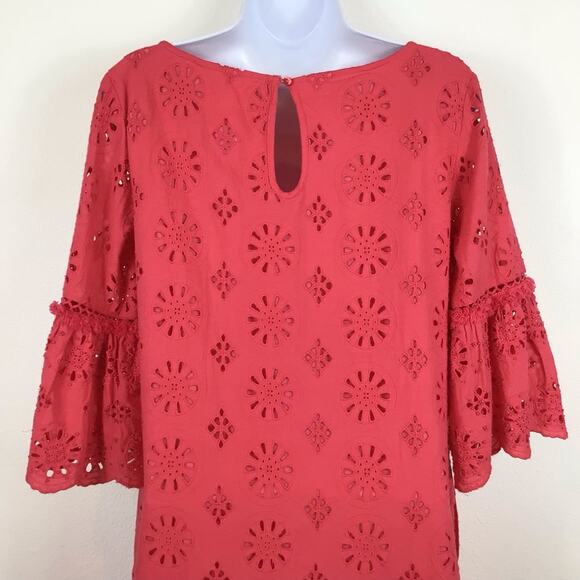 ANTHROPOLOGIE Eyelet Ruffle Dani Shift Dress size S - Picture 5 of 9